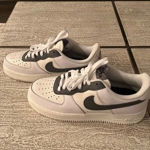Gray, Off-White & White Custom Air Force 1s